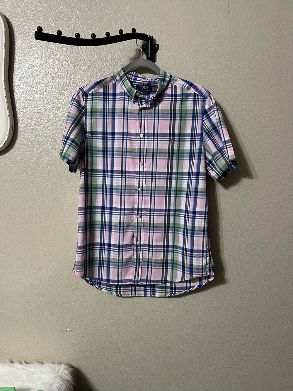 Youth Polo by Ralph Lauren Plaid Short-Sleeve Button-Down Shirt XL 18/20